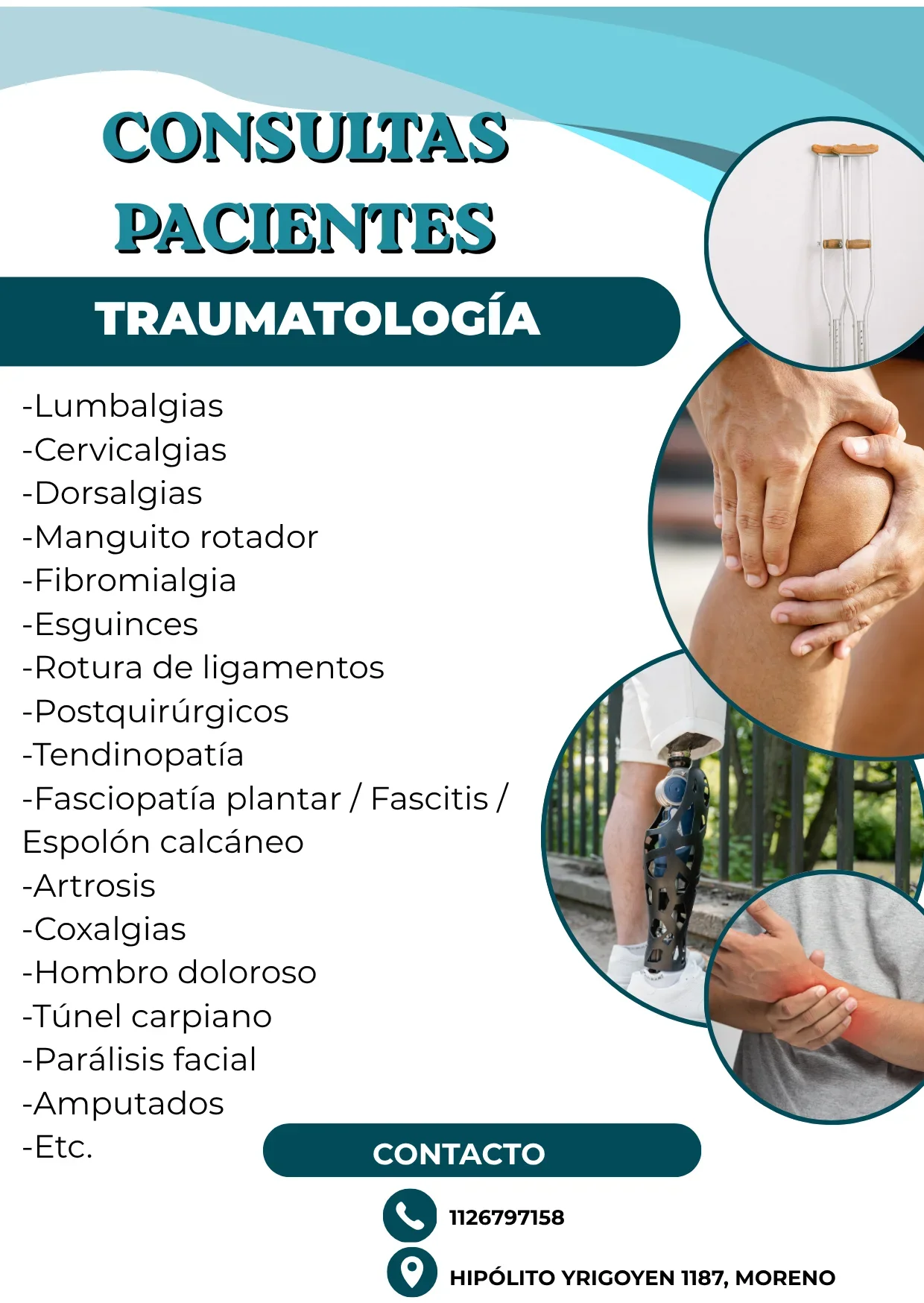 Rehabilitación de forma particular o mediante Obra social/Prepaga. 
La atención particular: cada sesión tiene el valor de 21.000$ la sesión.